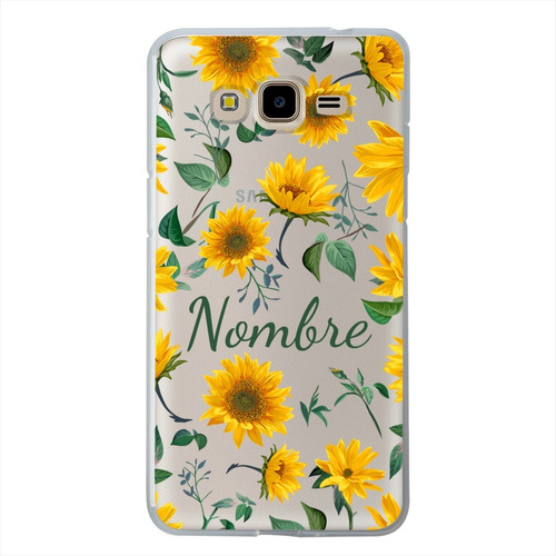 Funda Galaxy Girasoles Personalizada Con Tu Nombre