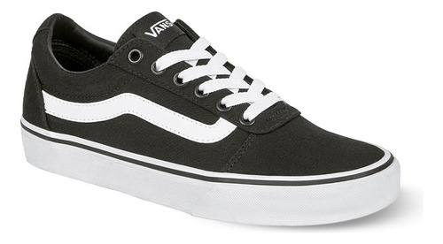 Tenis Urbano 61145pr Acabado Liso Negro Rayas