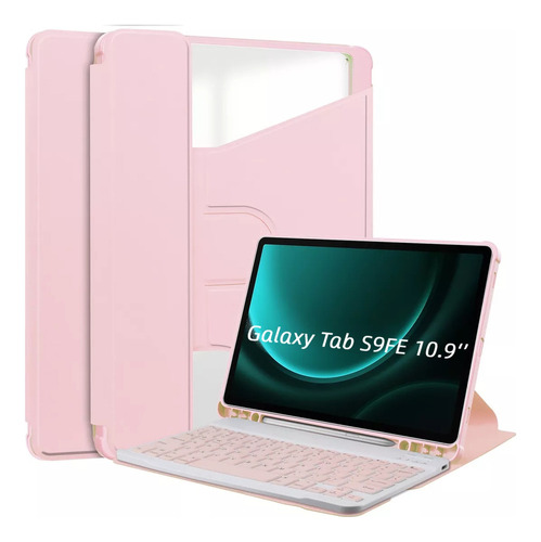 S Girar ,capa De Teclado Com Ñ Para Galaxy Tab S9 Fe 10,9''