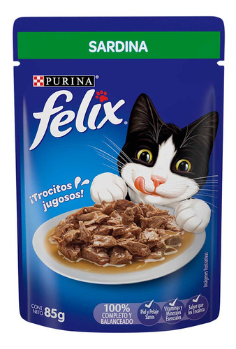 Purina Felix Sardinas Alimento Húmedo Para Gatos Adultos 85g