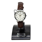 Reloj Dama Analogo Malla Cuero Sumergible 3atm Soho Ch474