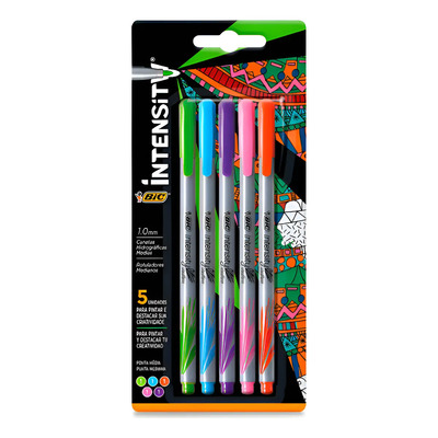 Bic Intensity Rotuladores Medianos Paquete Con 5 Piezas | Meses sin interés
