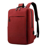 Mochila Notebook Impermeável Faculdade Trabalho Com Usb Cor Mochila Notebook Vermelho Desenho Do Tecido Liso