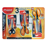 Maped Tijeras De Acero Inoxidable 3 Piezas