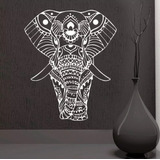 Vinil Decorativo Elefante Mandala Pared Puerta O Ventana Wr