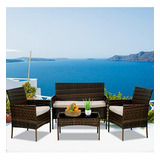 Set Muebles Terraza Ratán 4 Pzs. ¡increíble!