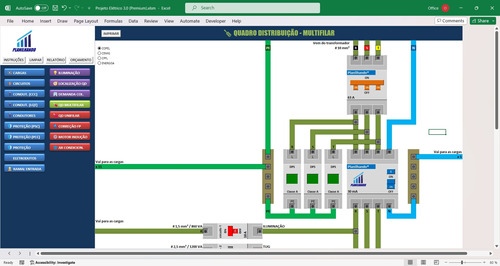 Planilha Projeto Elétrico - Versão Premium + Blocos Autocad