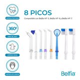 Set 8 Picos Irrigador Bucal Ducha Dental Water Belfia Hf