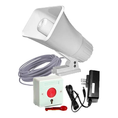 Kit Sirena Alarma Vecinal 30w Boton De Panico Para Armar  | Meses sin interés