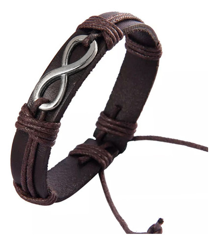 Pulsera Hombre Cuero Genuino Brujula Set 4 En 1 Brazalete