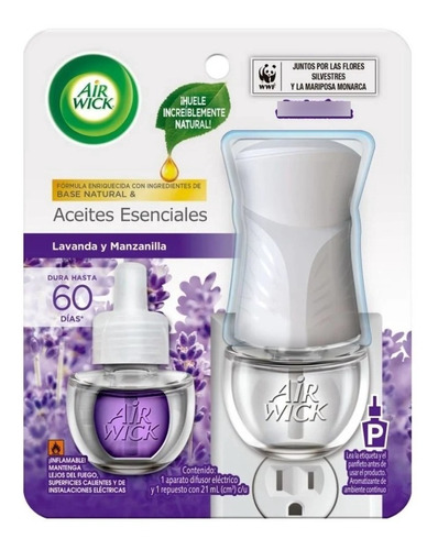 Difusor Eléctri Air Wick+1 Repuesto Lavanda Y Manzanill 21ml