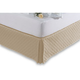 Saia Para Cama Box Casal Queen Size Matelada Microfibra Cor Cáqui