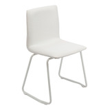 Silla De Comedor Tapizada Diseño Quina Base Blanca Rossi Estructura De La Silla Blanco Asiento Blanco