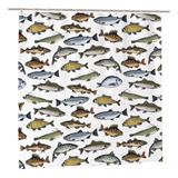 Yomane Juego Cortinas Ducha Con Estampado Peces, Peces Ducha