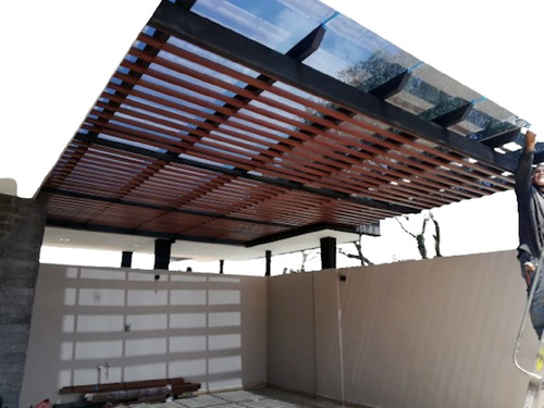 Pergola Domo Jardin Roof Terraza X 1 M2 Estructura Y Vidrio