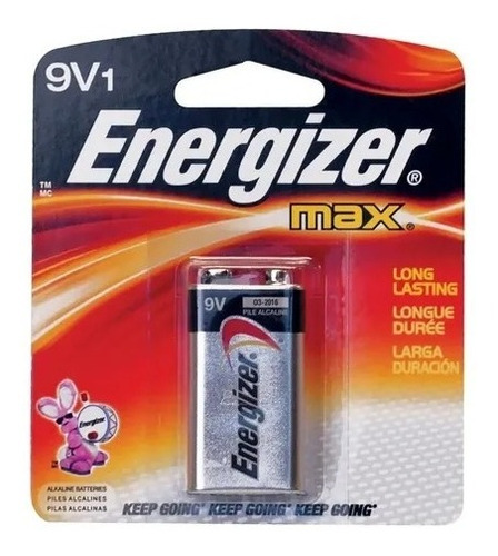 Pila Batería Alcalina Desechable Cuadrada Energizer 9v Urrea