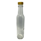 Botella Vidrio 250 Ml Tequilera Tapa Dorada (112 Piezas)