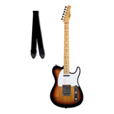 Guitarra Tagima Tw-55 Tw 55 Sb Com Correia Cor Sunburst Material Do Diapasão Maple Orientação Da Mão Destro