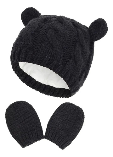 Gorro Y Guantes Bebé Invierno Set Tejido Recién Nacido