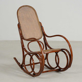 Cadeira De Balanço Antiga Austriaca Oito Thonet Palhinha