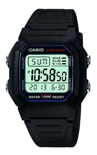 Relógio Casio W 800h-1a  Serie Prata Prova D`água 100 Mts