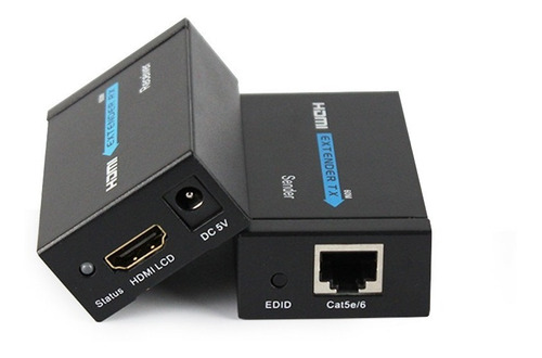 Extensor Hdmi Rj45 60m 60 Metros Adaptador Cabo Rede Cat 6 7