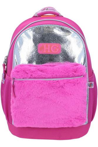 Mochila Escolar Chenson Original Happy Girl Rosa Glitter