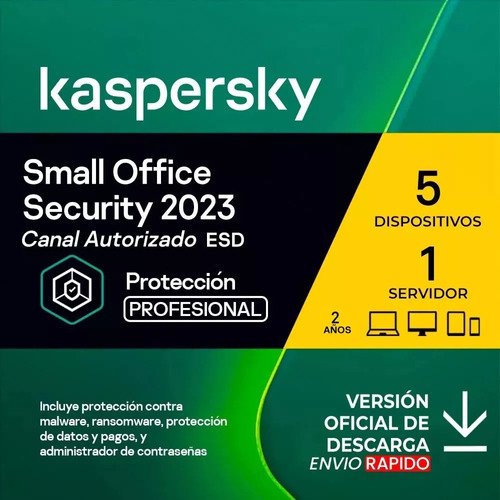 Licencia Kaspersky Small Office For 5 Pcs 1 Server 2 Años