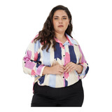 Camisa De Vestir Mujer Seda Manga Larga Talles Especiales