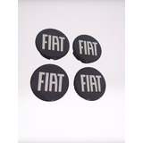 Kit X4 Centros De Llanta Fiat Cronos, Argo, Movi Logo Negro