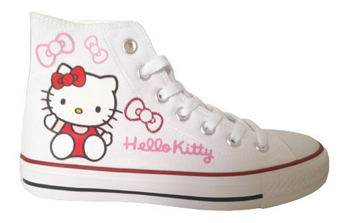 Zapatillas De Lona Hello Kitty Fondo Blanco 