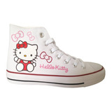 Zapatillas De Lona Hello Kitty Fondo Blanco 