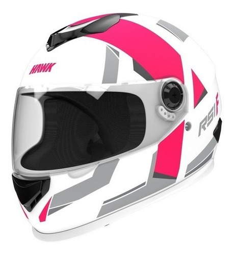 Casco Integral Hawk Rs1 F Blanco Fucsia Mate S Moto Avenida