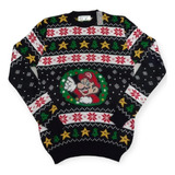 Ugly Sweater Navideño Tejido Mushroom Mario Honguito Tejido 