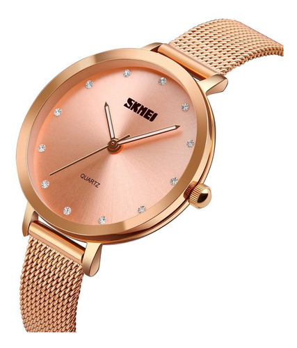 Reloj Dama Mujer Elegante Acero Inoxidable Cuarzo Skmei 1291