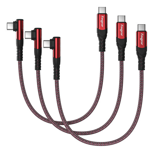 Cable Corto Usb C A Usb C De Fasgear, Paquete De 3 Unidad...