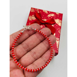 Pulsera De Plata 950 Con Circones Rojos