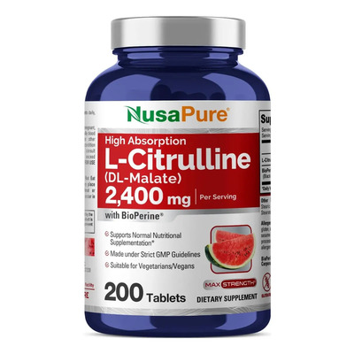 L Citrulina 2400 Mg Con Bioperina Nusapure 200 Tabletas Sabor S\u002Fn | Envío gratis