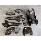 Kit Plásticos Gilera Smash Tunning 110 Color Negro 9 Piezas