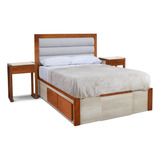 Cama Dos Pazas Extensible De 1,4 A 1,8 Mts Box Con Cajones 