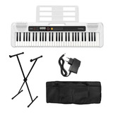 Kit Teclado Casio Casiotone Ct-s200 Branco C/ Suporte E Bag