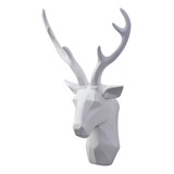 3d Escultura Da Cabeça Dos Cervos Elegante Estátua Branco