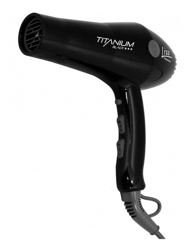 Secador De Cabelo Lizz Titanium Black  Preto E Cinza 127v