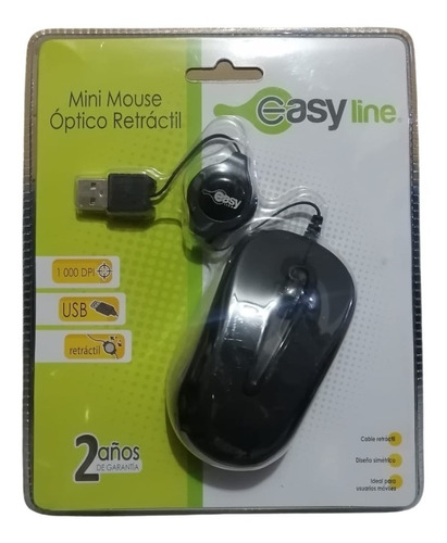 Mini Mouse Óptico Retráctil 1000 Dpi Nuevo, Conector Usb