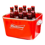 Frapera Hielera De Metal Balde D Hielo Budweiser Con Manijas