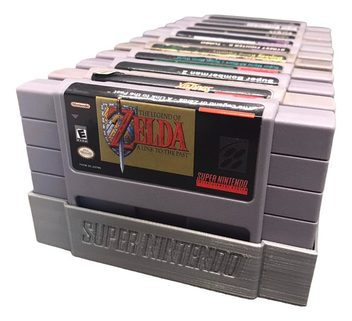 Organizador Para 11 Juegos De Super Nintendo Con Logo