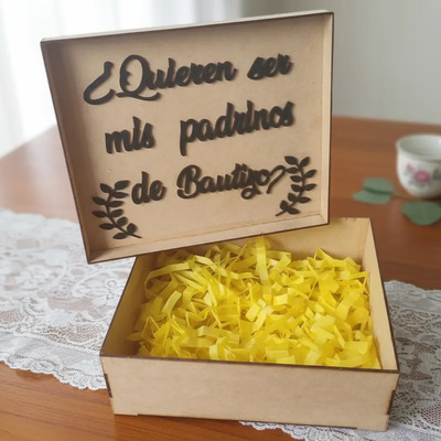 Caja Para Pedir Padrinos Con Frase En Relieve | Meses sin interés