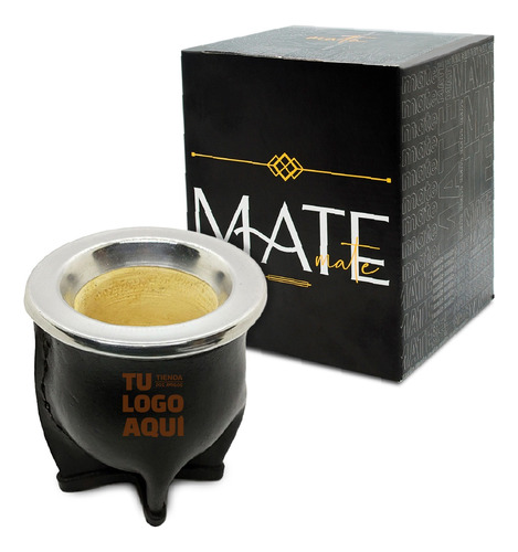 Mate De Calabaza Y Cuero Grabado Laser Logo Regalo Souvenir 