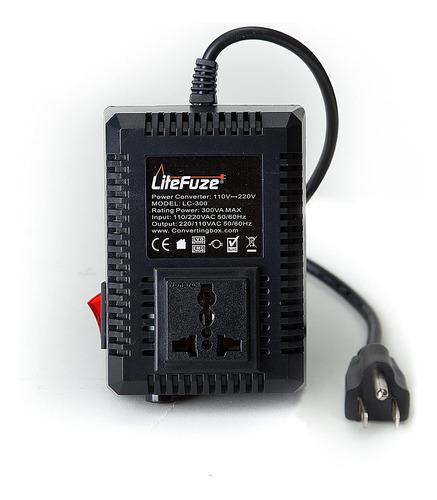 Convertidor De Voltaje Litefuze 220v A 110v, 300 Vatios