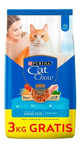 Cat Chow Adultos Pescado Sin Colorante X 15 + 3 Kg